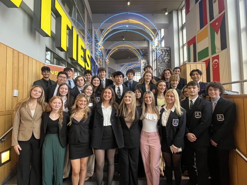 Students in the Cape Henlopen High School chapter of DECA competed at the Delaware Career Development Conference Jan. 29-30 at the University of Delaware. Shown in back are (l-r) Kavin Prattipati, Alex Muncie, Carson Greenberg, Blake Fitzgerald, Thomas Bain, Jayden Kaufman, Peter Koster, Gavin Rineer and Stephen Hart. In the third row are (l-r) are Colston Acquesta, Jacob McLean, Anna Coverdale, William Burke, Harper Mamele, Brody Trewartha and Eric Cespedes. In the second row are Anna Beck, Ellianna Windsor, Marleny Mendez-Martin, Kiera Fletcher and Sarah Wolanksy. In front are Chloe DeForrest, Rylie Cathcart, Bridgett Cole, Maile Godwin, Addison Wood, Dilyla Rohls, Cora Conway, Max Beck and Caleb Marcus. SUBMITTED PHOTOS
